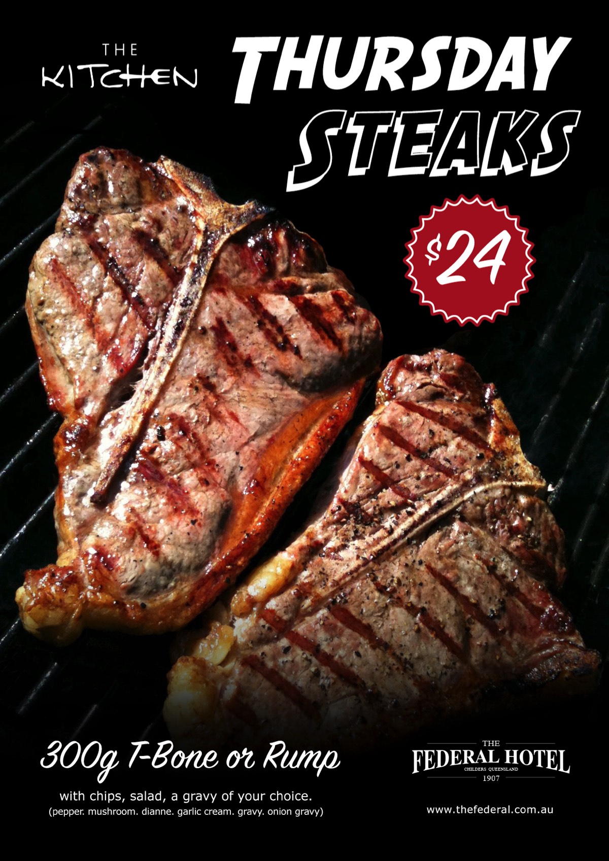 Thursday - Steaks $24