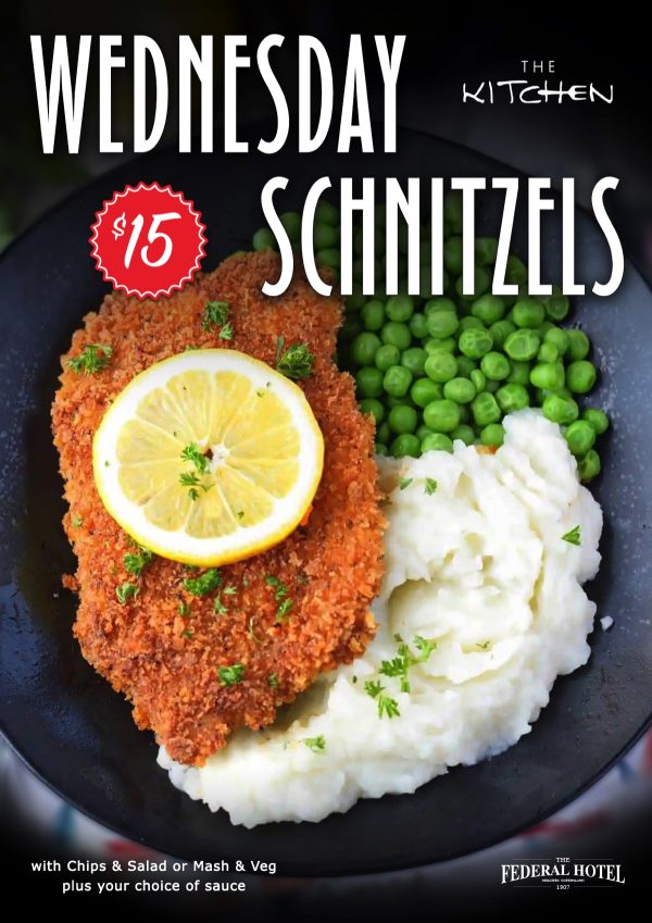 Wednesday - Schnitzels $15