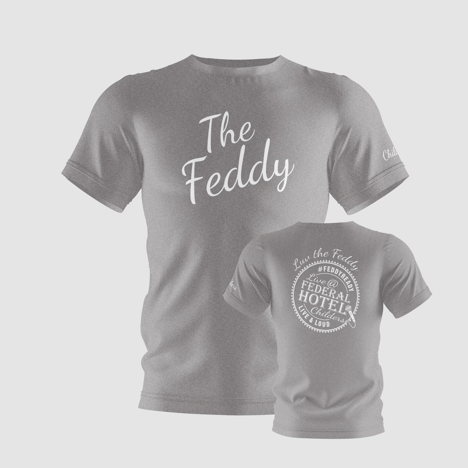 The Feddy printed T-shirt front and back - Grey