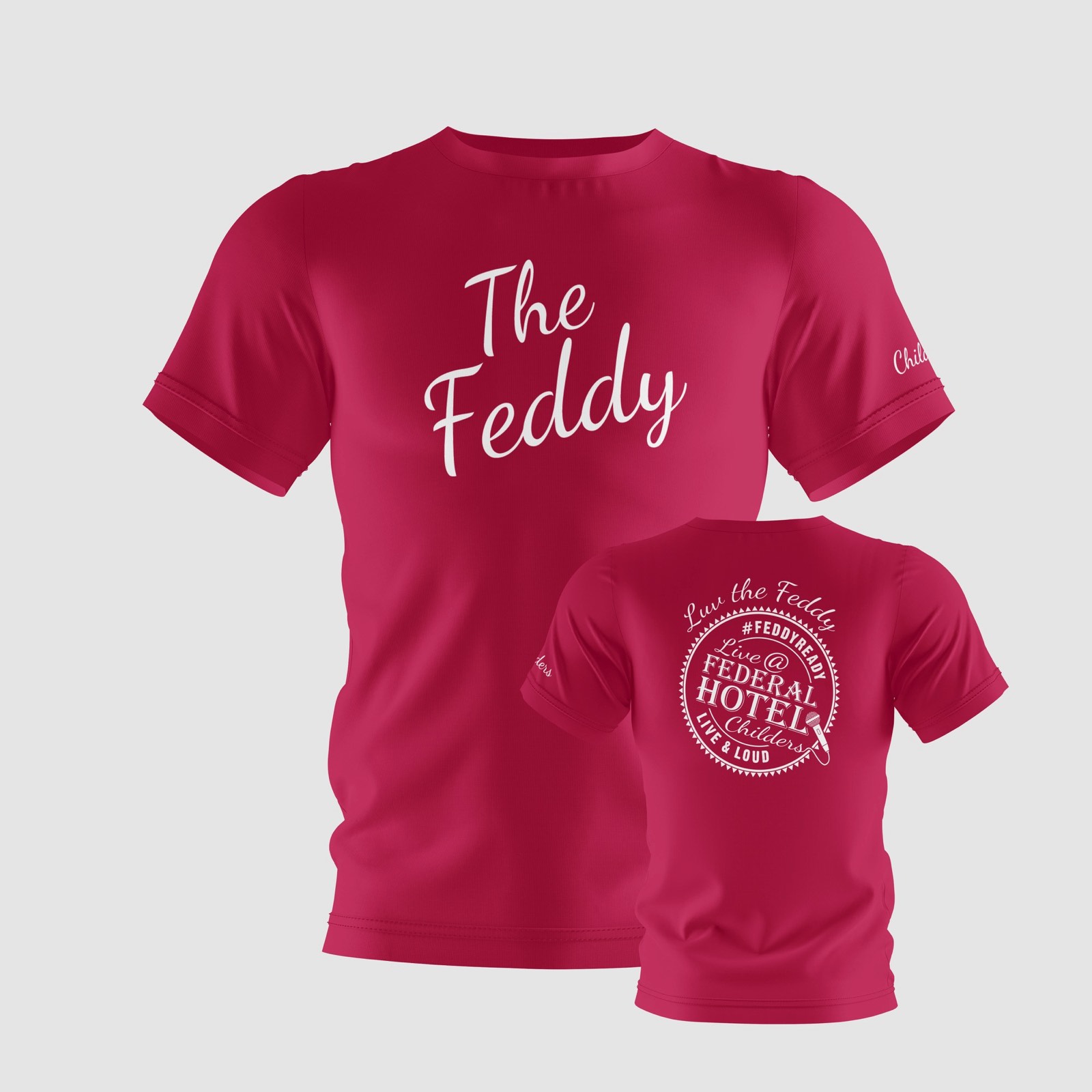 The Feddy printed T-shirt front and back - Pink