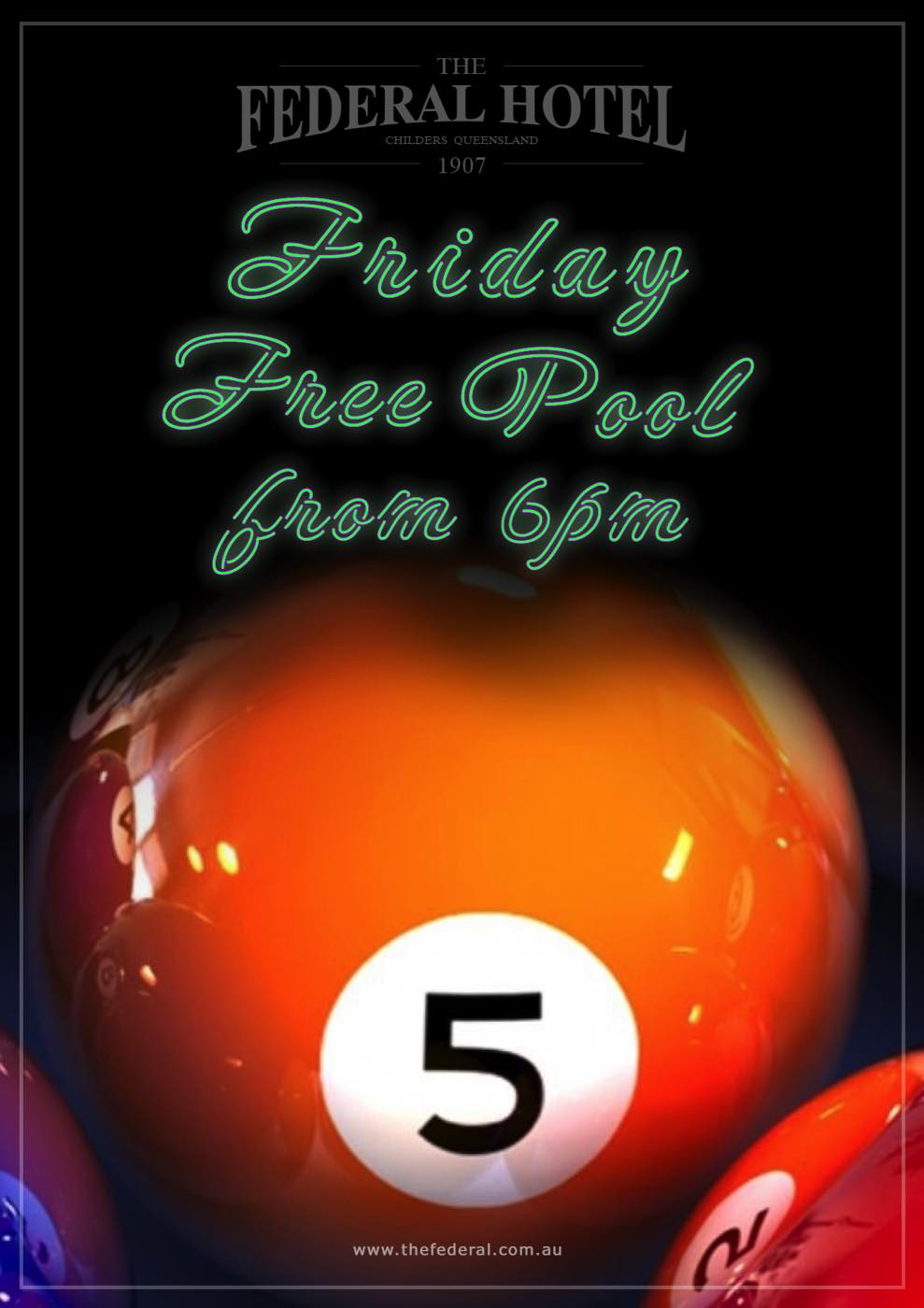 Friday Free Pool from 6pm