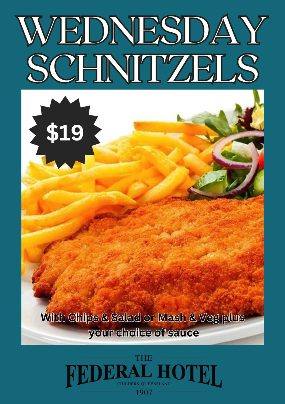 Wednesday - Schnitzels $19